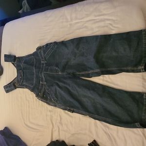 Sliver overalls flood jeans